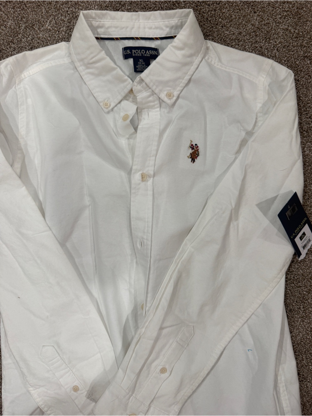 U.S. Polo Assn. White Kids Button-Down Shirt